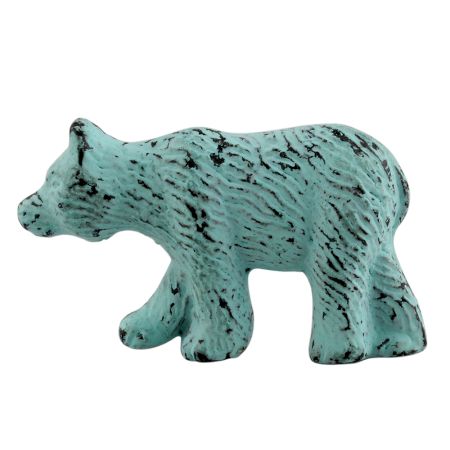 Antique Sage Green Bear Iron Dresser Knob